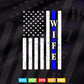 Thin Blue Line Police Wife Vintage American Flag Svg Digital Files.