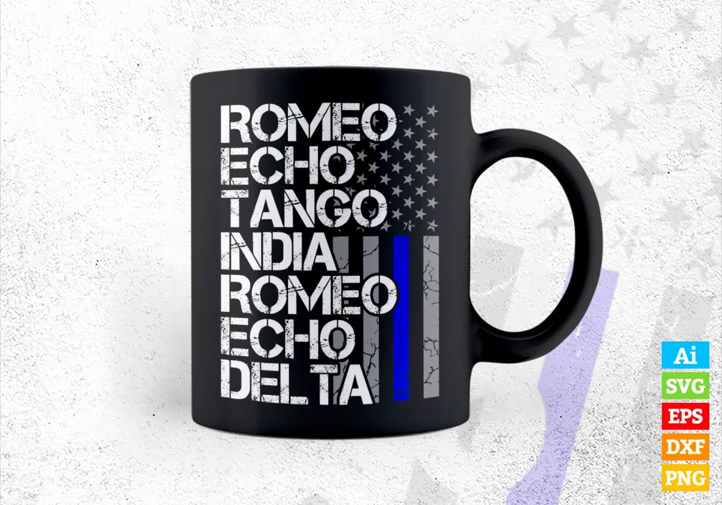 Thin Blue Line USA Flag, Phonetic Code, Police Retirement Gift Editable Vector T shirt Design in Ai Png Svg Files.