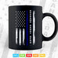 Thin Blue Line USA Flag Police Husband Daddy Hero Svg Cricut Files.