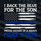 Thin Blue Line USA Flag Proud Father Of A Brave Police Officer Son Father's Day Editable Vector T shirt Design in Ai Png Svg Files.
