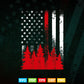 Thin Red Line American Flag Wildland Firefighter Svg Digital Files.