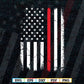 Thin Red Line Firefighter Maltese Cross American Flag T shirt Design in Svg Png Files