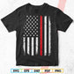 Thin Red Line Firefighter Maltese Cross American Flag T shirt Design in Svg Png Files
