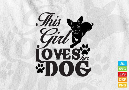 This Girl Loves Dog Animal Vector T-shirt Design in Ai Svg Png Files