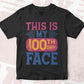 This Is My 100th Day Face School Editable Vector T-shirt Design in Ai Svg Files
