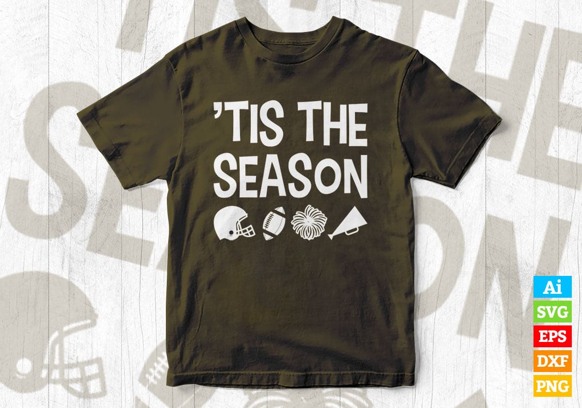 This is The Season American Football Editable Vector T-shirt Design in Ai Png Svg Cutting Printable Files
