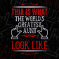 This Is What The World's Greatest Aunt Look Like Editable Aunty T shirt Design Svg Cutting Printable Files