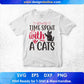Time Spent With A Cats Animal T shirt Design In Svg Png Cutting Printable Files