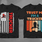 Trucker 25 Editable T-shirt Designs Bundle