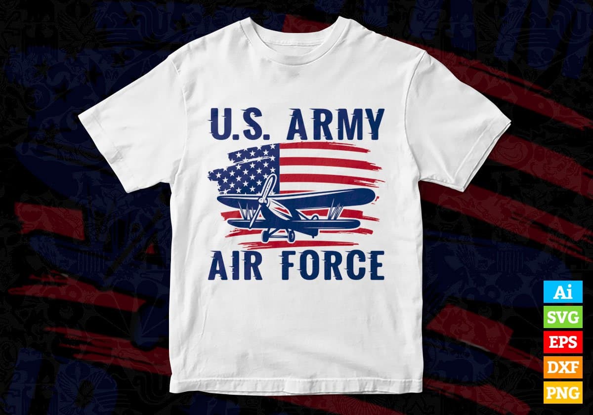 UA Flag Army Air Force Editable Vector T shirt Designs In Svg Png Printable Files