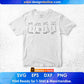 Un Deux Trois Cat Editable T-Shirt Design in Ai Png Svg Cutting Printable Files