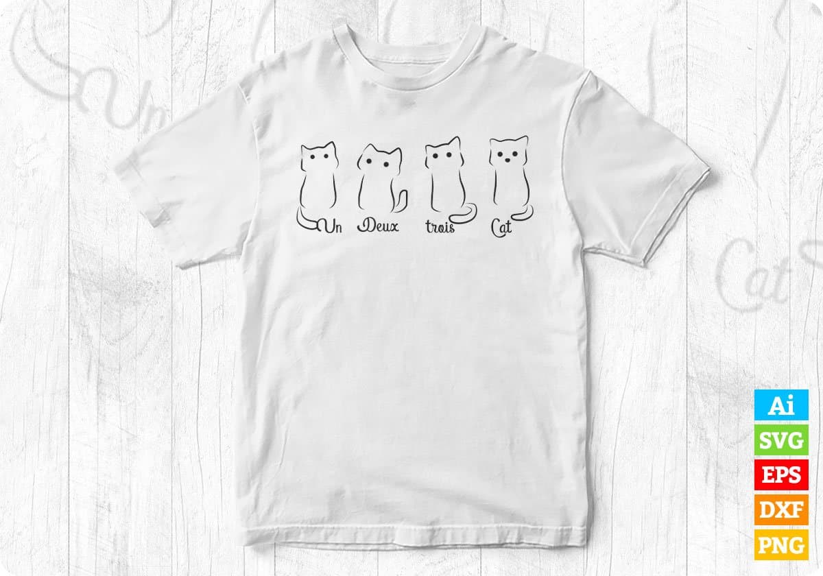 T shirt un deux trois cat hot sale