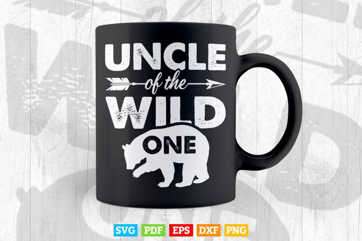 Uncle of the Wild One Bear Svg Png Cut Files.