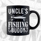 Uncle's Fishing Buddies Editable Vector T-shirt Design in Ai Svg Png Files