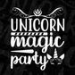 Unicorn Magic Party Animal T shirt Design In Svg Png Cutting Printable Files
