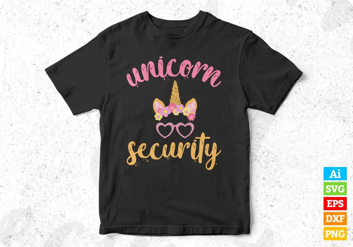 Unicorn Security Animal Vector T shirt Design In Svg Png Printable Files