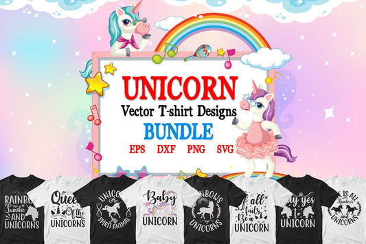Unicorn Vector T shirt Designs Svg Png Bundle