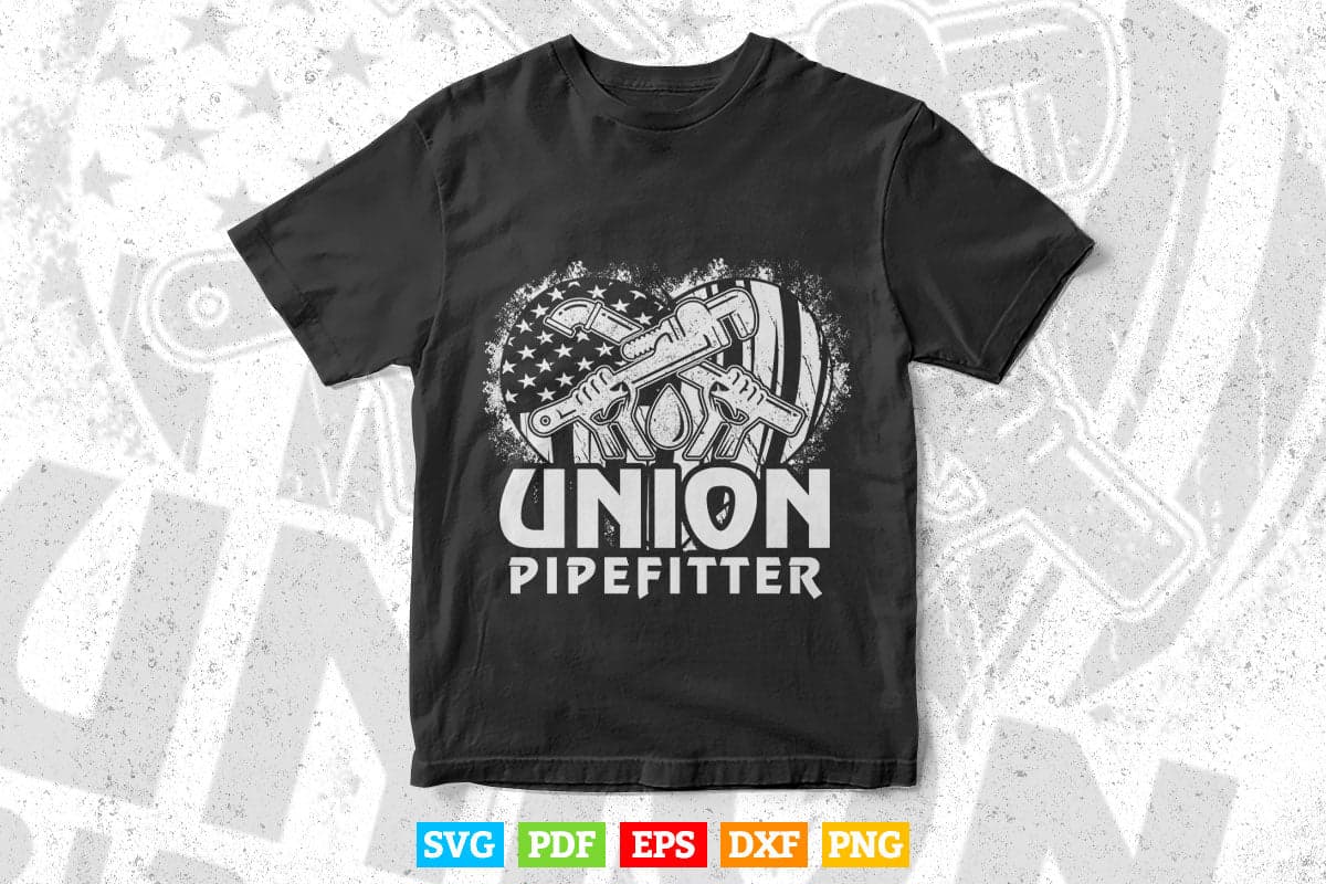 Union Pipefitter Plumber Plumbing USA Flag Pipe Fitter Svg Png Cut Files.