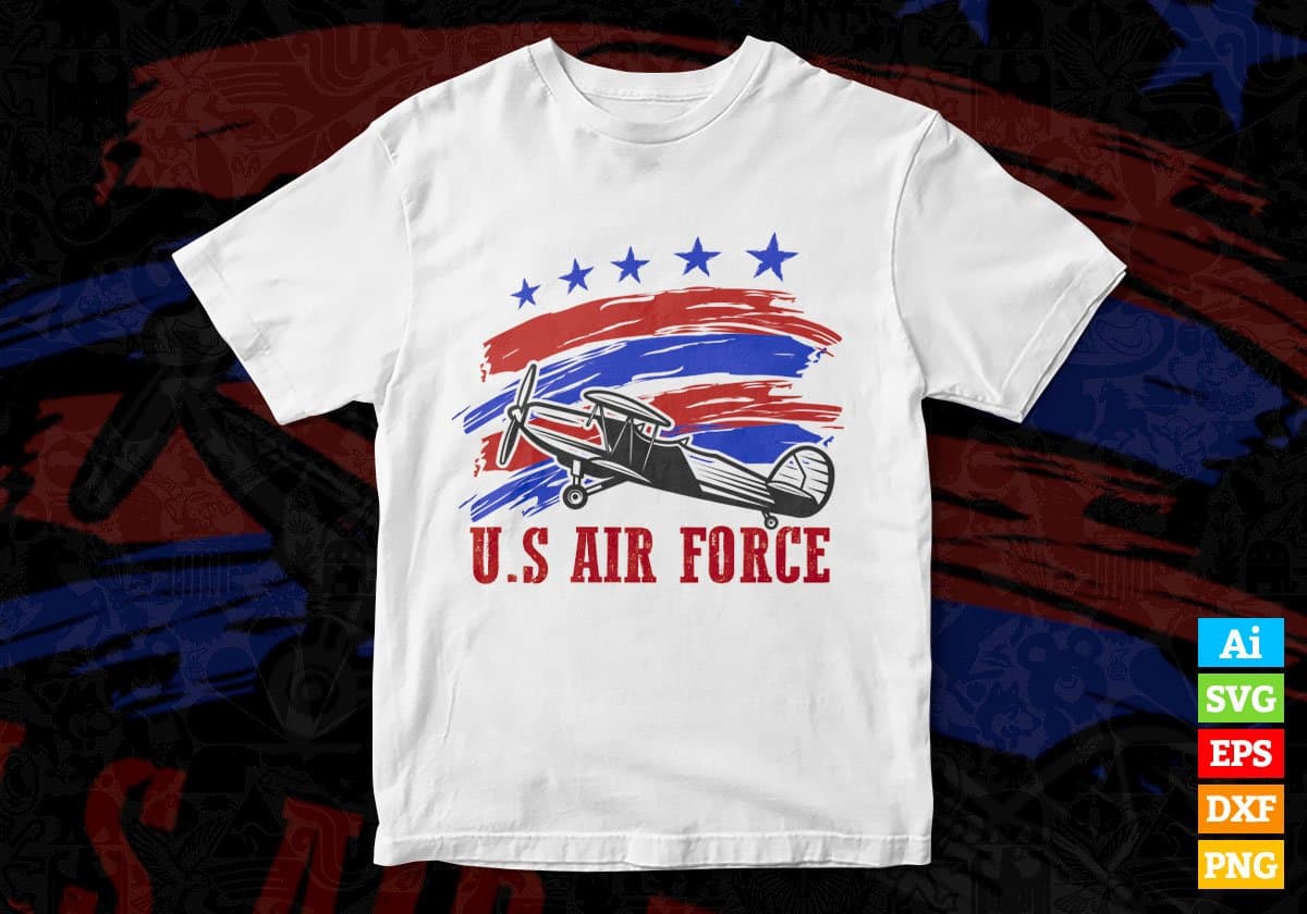 US Air Force Editable Vector T shirt Designs In Svg Png Printable Files