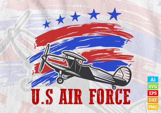 US Air Force Editable Vector T shirt Designs In Svg Png Printable Files