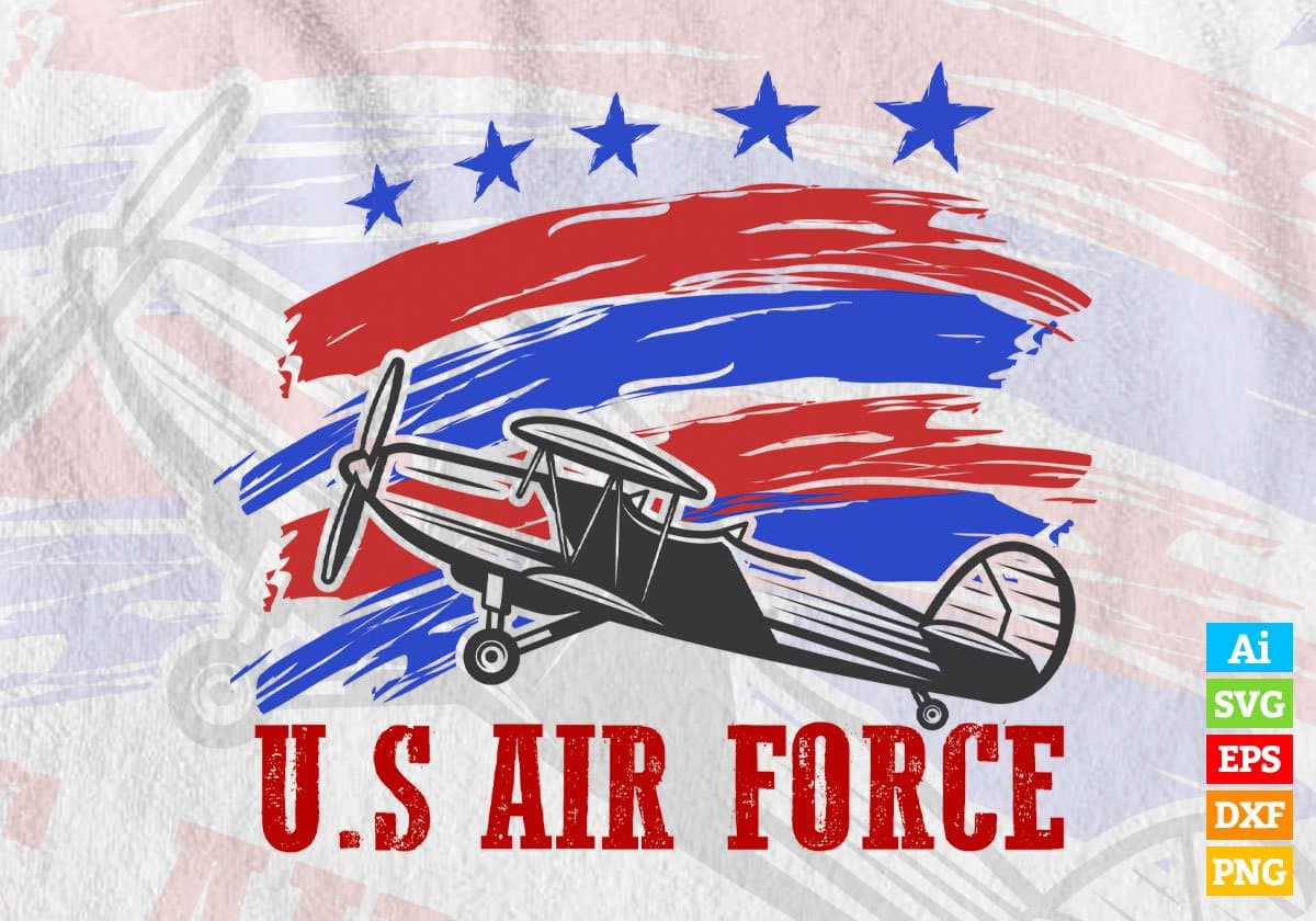 US Air Force Editable Vector T shirt Designs In Svg Png Printable Files