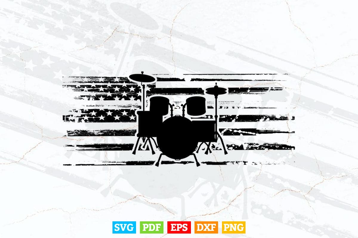 USA Flag Funny Drummer Life Svg Cut Files.