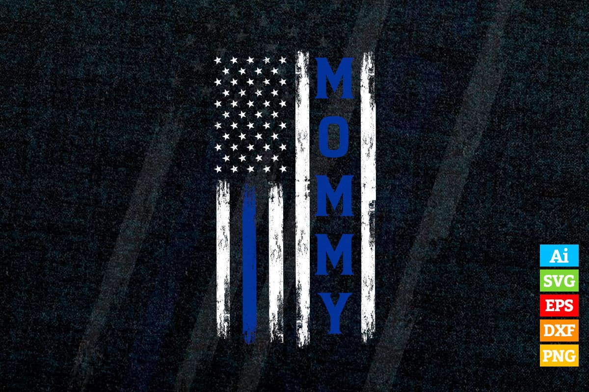 USA Flag Mommy Mother's Day Vector T-shirt Design in Ai Svg Png Cutting Printable Files