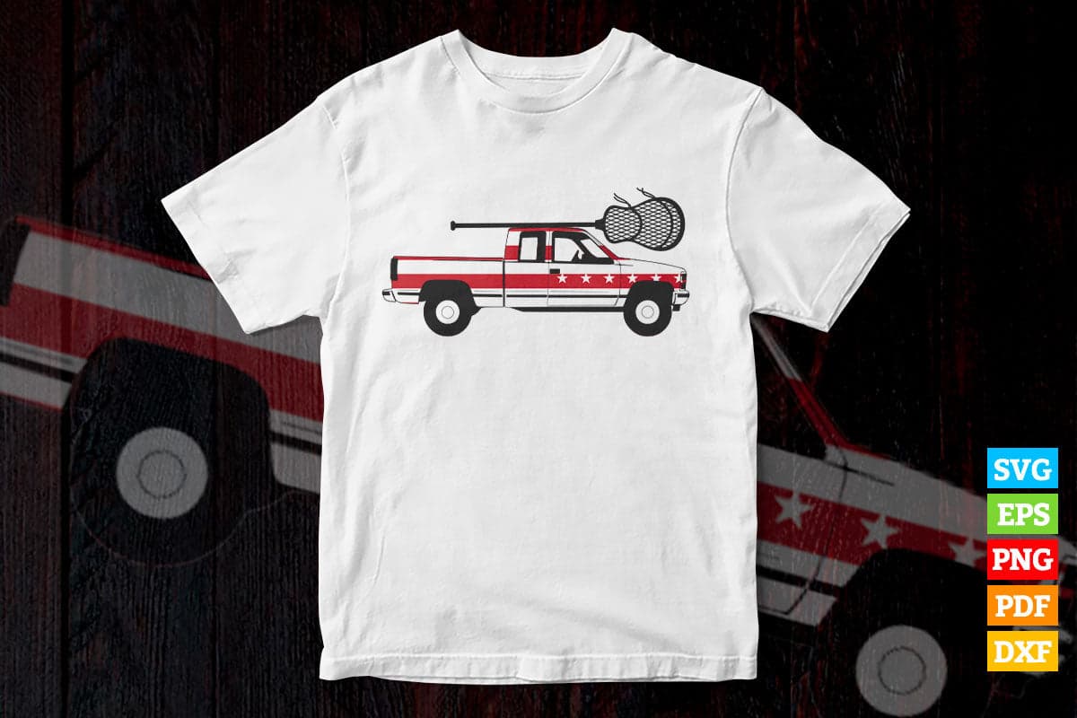 USA Flag Racer Car Offroad T shirt Design Png Svg Printable Files
