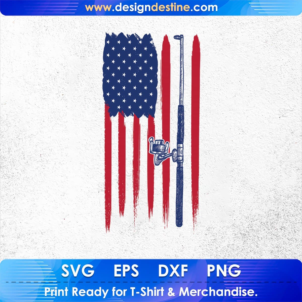 USA Flag With Fishing 4th of July T shirt Design In Ai Svg Printable Files