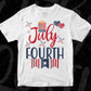 USA Flag With July Fourth T shirt Design In Svg Png Cutting Printable Files