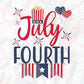 USA Flag With July Fourth T shirt Design In Svg Png Cutting Printable Files
