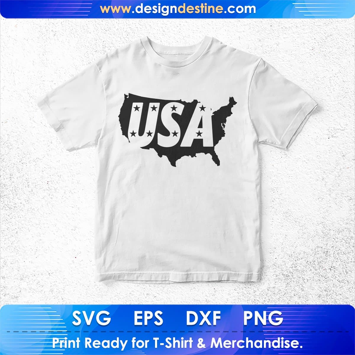 USA Map for 4th of July T shirt Design In AI Svg Cutting Printable Files