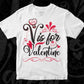 V Is For Valentine Vector T shirt Design In Svg Png Cutting Printable Files