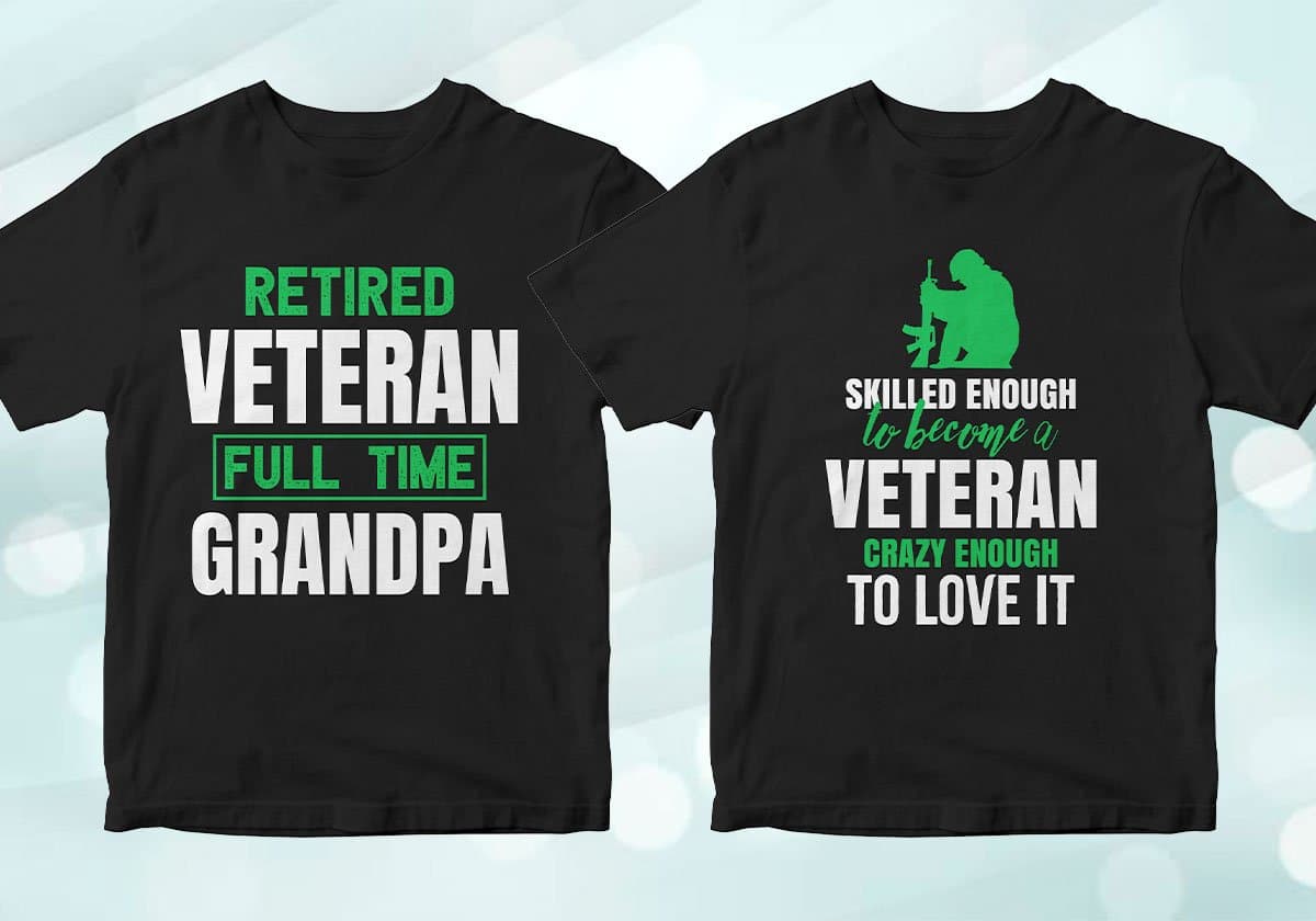 Veteran 25 Editable T-shirt Designs Bundle