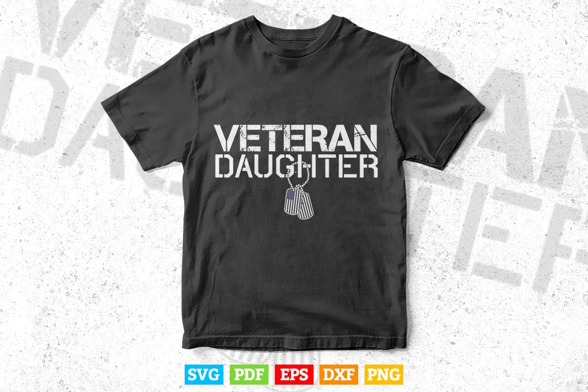 Veteran Daughter Military Outfit Kids Memorial Day Independence Day 4th of July Svg Files