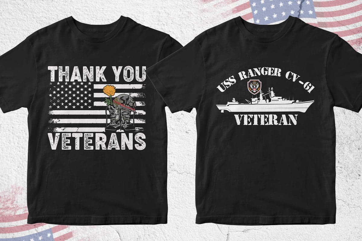 Veteran Day 50 Editable T-shirt Designs Bundle Part 1