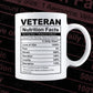 Veteran Nutrition Facts Editable Vector T shirt Design In Svg Png Printable Files