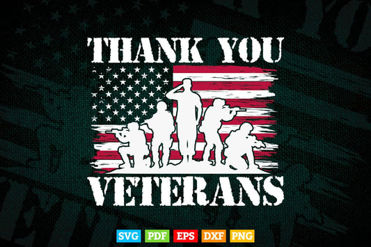 Veterans Day Gifts Thank You Veteran Proud 4th of July Svg T shirt Design.
