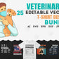 Veterinarian 25 Editable T-shirt Designs Bundle