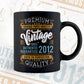 Vintage 10th Birthday 2012 Aged To Perfection Editable Vector T shirt Design Svg Png files