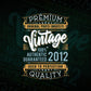 Vintage 10th Birthday 2012 Aged To Perfection Editable Vector T shirt Design Svg Png files