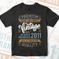 Vintage 11th Birthday 2011 Aged To Perfection Editable Vector T shirt Design Svg Png files