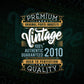 Vintage 12th Birthday 2010 Aged To Perfection Editable Vector T shirt Design Svg Png files