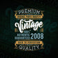 Vintage 14th Birthday 2008 Aged To Perfection Editable Vector T shirt Design Svg Png files