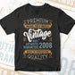 Vintage 14th Birthday 2008 Aged To Perfection Editable Vector T shirt Design Svg Png files