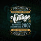 Vintage 15th Birthday 2007 Aged To Perfection Editable Vector T shirt Design Svg Png files