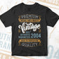 Vintage 18th Birthday 2004 Aged To Perfection Editable Vector T shirt Design Svg Png files