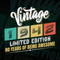 Vintage 1942 Limited Edition 80 Years of Being Awesome Birthday Editable T shirt Design Svg File