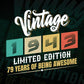 Vintage 1943 Limited Edition 79 Years of Being Awesome Birthday Editable T shirt Design Svg File
