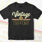 Vintage 1945 of 77th Birthday for Bitcoin Lovers Editable Vector T-shirt Design in Ai Svg Png Files